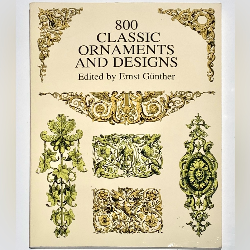Classic 1843 Ornaments and Designs Book - Cream & Gold Cover from 1999